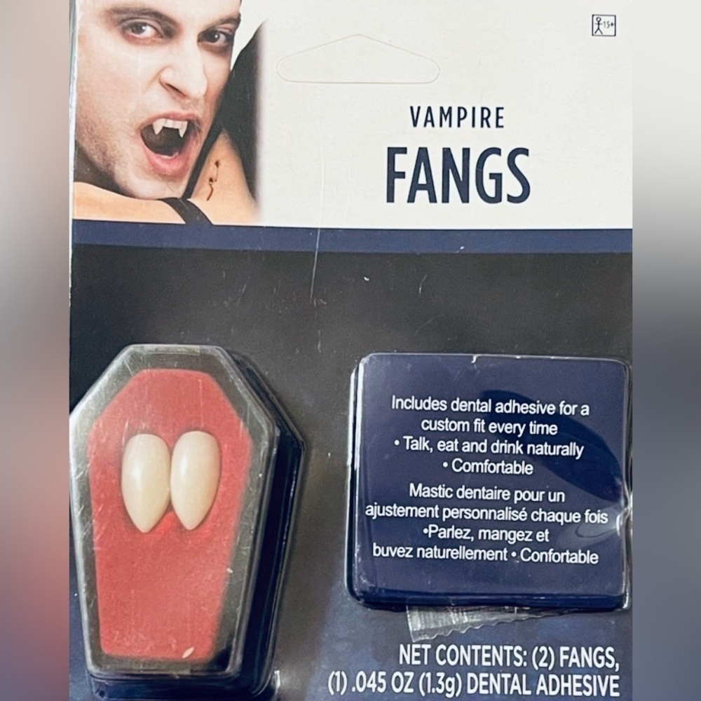 Novelty Vampire Fangs for Halloween costume. New and sealed